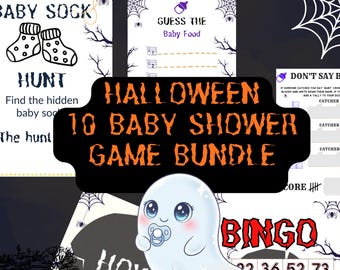 Halloween Baby Shower Printable Game Bundle – Spooky Fun for Moms-to-Be!