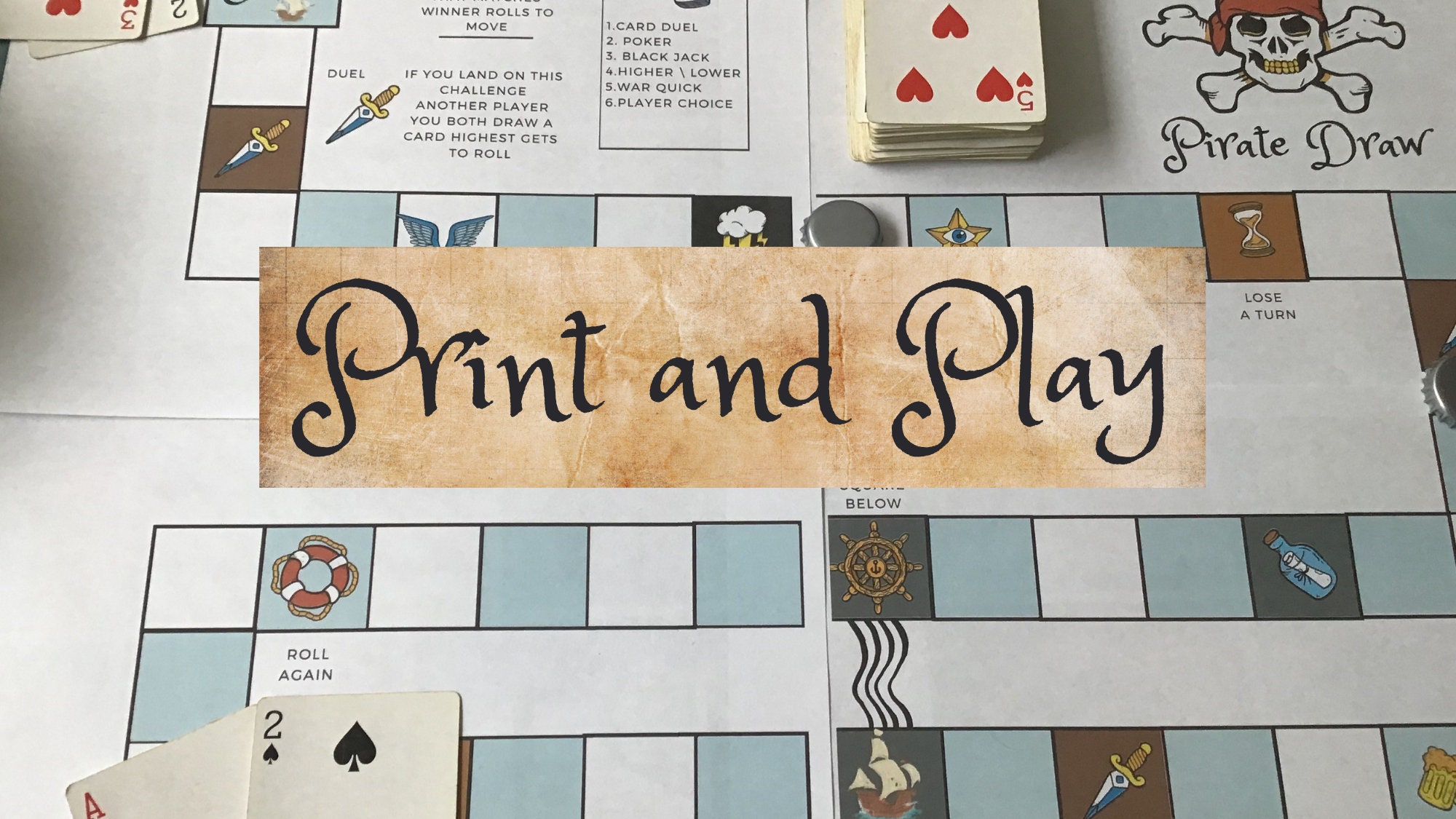 Pirate Draw Printable DIY Board Game Etsy Pirate Draw Printable DIY Board Game Etsy