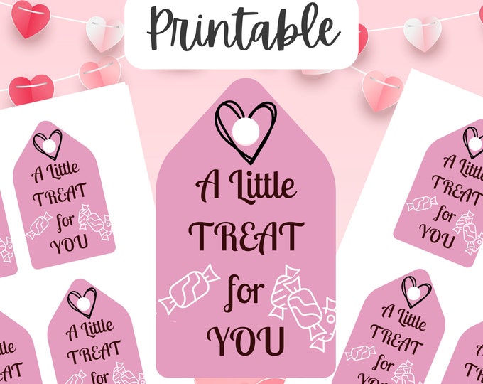 Valentine's Treat Printable Gift Tag for favor bags