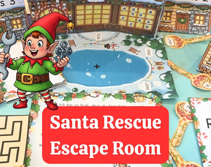 Santa Rescue from Toy Factory – Printable Christmas Escape Room Game