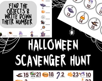 Halloween Scavenger Hunt for Indoor | Classrooms | Kids Parties