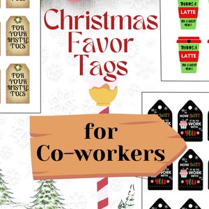 Christmas Favor Tags for Co-workers Bundle image 1