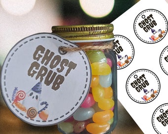 Ghost Grub Printable Gift Tag For Halloween