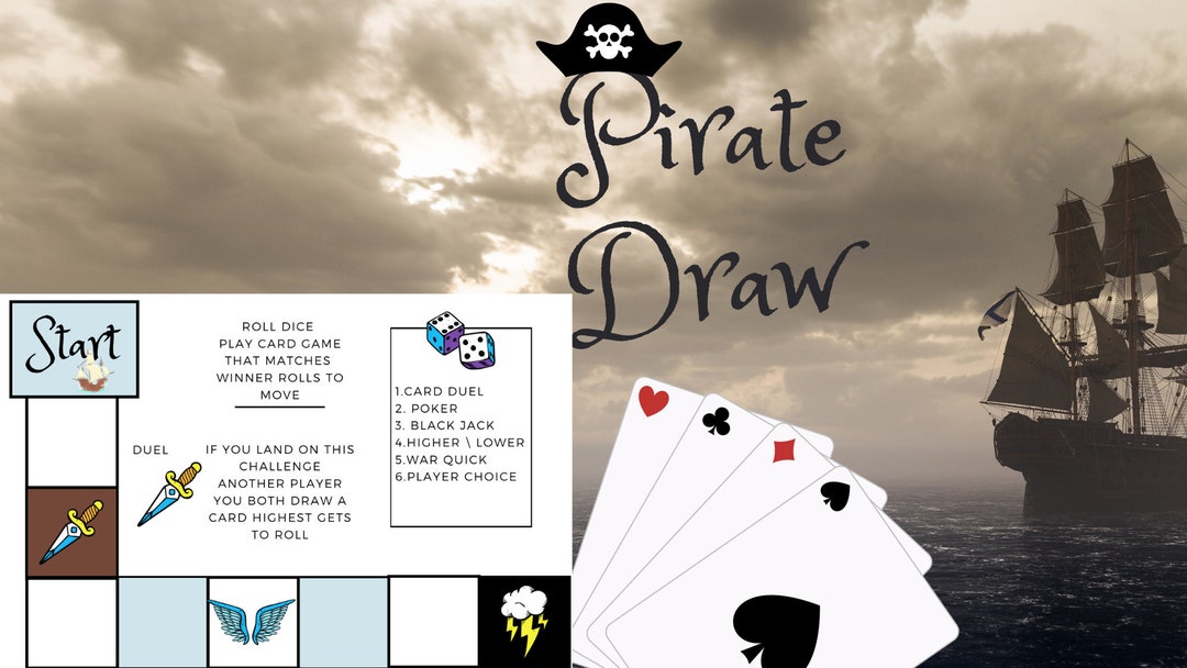 Pirate Draw Printable DIY Board Game Etsy Pirate Draw Printable DIY Board Game Etsy