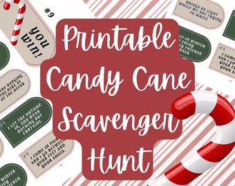 Candy Cane Printable Scavenger Hunt for Christmas Parties