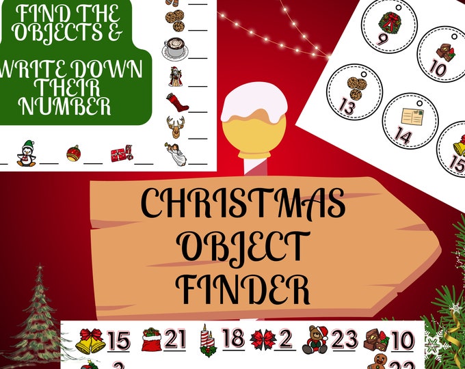 Christmas Object Finder Printable Scavenger Hunt for Parties