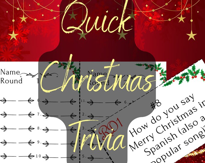 Quick Christmas Trivia Printable Game for Christmas Parties