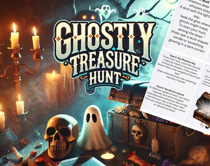 Ghost Themed Treasure Scavenger Hunt Printable Game