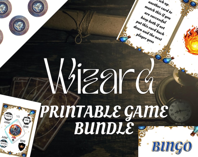 Wizard Party Games Printable Bundle – 10 Magical Games for Kids & Families | Instant Download