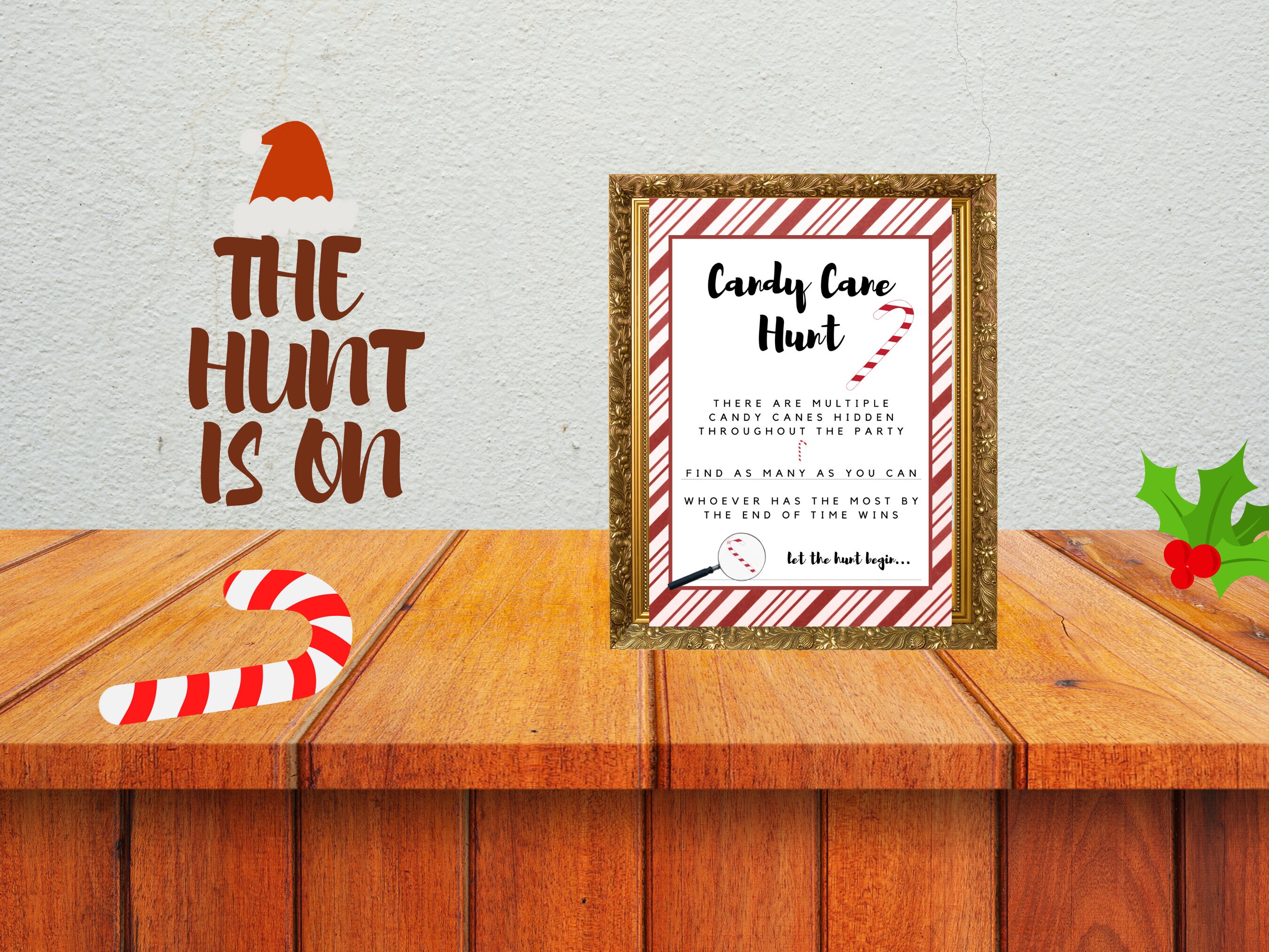 Candy Cane Hunt Printable Game With Board Game