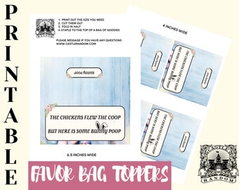 Easter Printable Favor Bag Toppers - 'Bunny Poop'