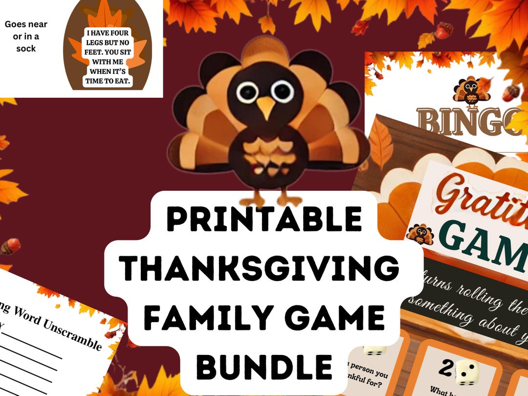 Thanksgiving Printable Party Game Bundle - 10 Festive Games for All ...