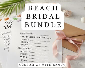 Beach Themed Wedding Printable Bundle Fully Customizable