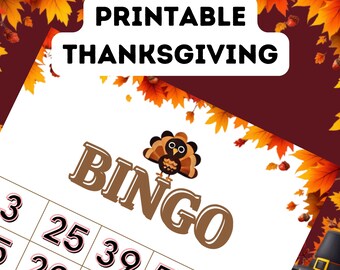 Thanksgiving Bingo Printable Game