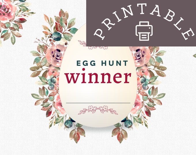 Egg Hunt Winner Printable Certificate for Easter Egg Hunts