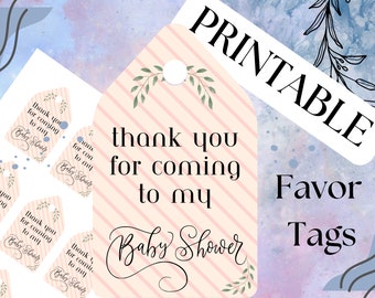 Baby Shower Printable Thank You Favor Bag Tags