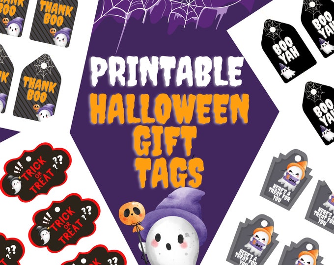 Halloween Gift Tag Bundle for Parties, Gift Baskets, and Favor Bags