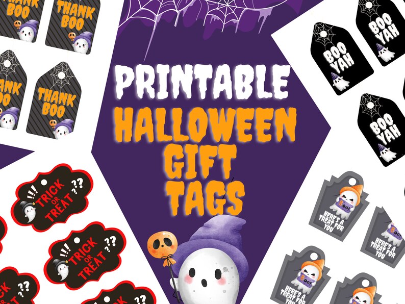 Halloween Gift Tag Bundle for Parties, Gift Baskets, and Favor Bags image 1