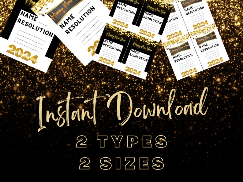 Resolution Cards New Years Resolution Printable Cards - Etsy
