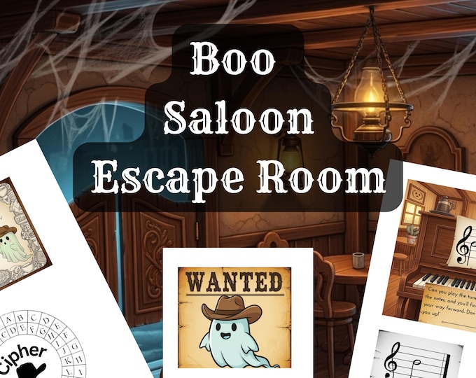 Haunted Western Boo Saloon Escape Room – Printable Game