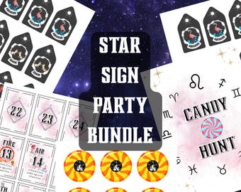 Star Sign Party Game Bundle for Birthdays, Bridal Showers, Baby Showers, or any occasion