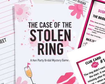 Bridal Shower Game | Hen Party Mystery | Printable Detective Game | Phone or Print PDF