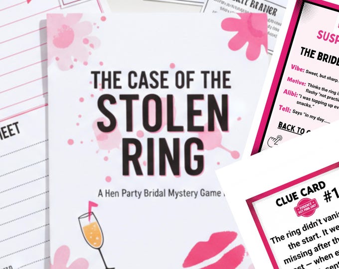Bridal Shower Game | Hen Party Mystery | Printable Detective Game | Phone or Print PDF
