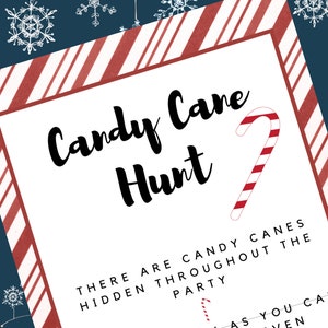 Candy Cane Hunt Printable Game with Board Game
