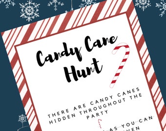 Candy Cane Hunt Printable Game with Board Game