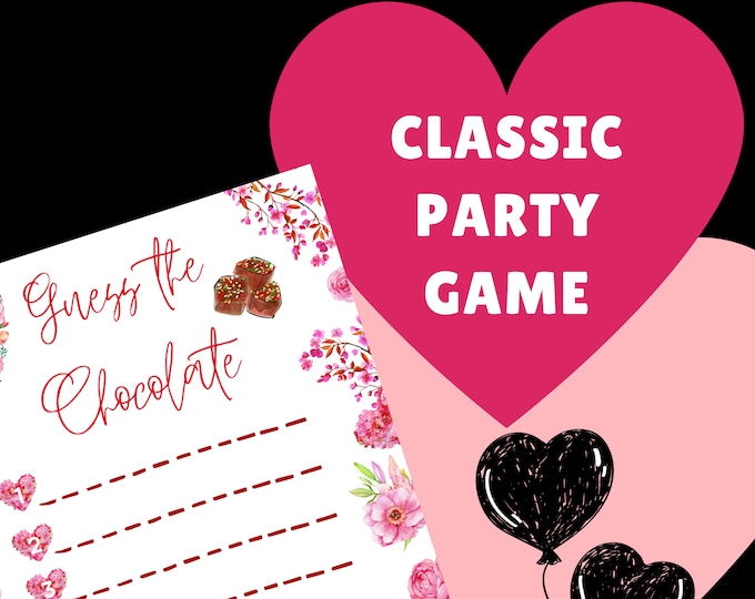 Heart Themed Guess the Chocolate Printable Cards