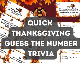 Thanksgiving Trivia Game: Guess the Number Printable Family Fun