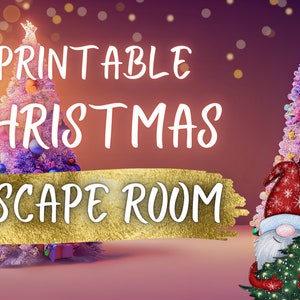 Sala de escape navideña imprimible: El gnomo que robó las cartas de Papá Noel / Sala de escape DIY / Juego de fiesta imprimible