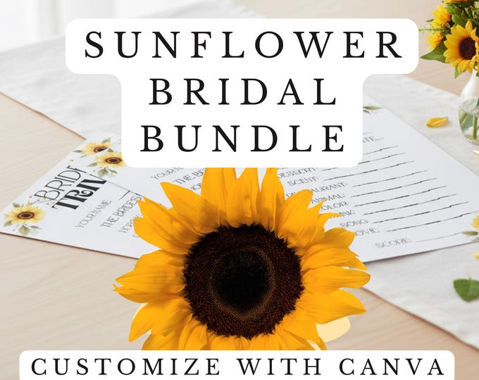 Sunflower Bridal Printable Bundle - Fully Customizable