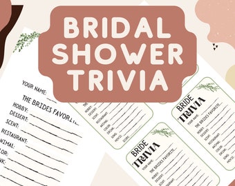 Bridal Shower Trivia Printable Game