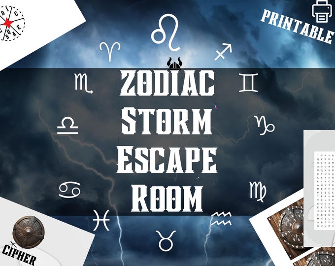 Zodiac Storm Escape Room Printable Kit - Digital Download