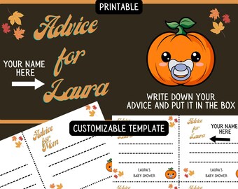 Customizable Advice for Mom Halloween themed baby shower printable activity