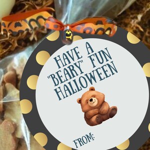 Süße Bären-Halloween-Gustanhänger - Printable DIY Geschenkanhänger