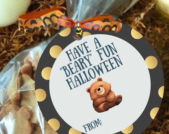 Cute Bear Halloween Favor Tags - Printable DIY Gift Tags