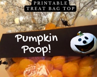 Spooky Pumpkin Poop Halloween Treat Bag Printable for Cheese Snacks