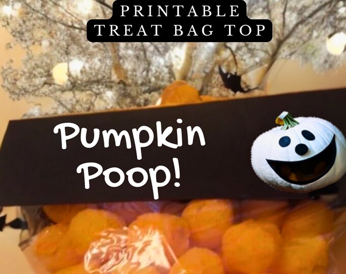 Spooky Pumpkin Poop Halloween Treat Bag Printable for Cheese Snacks