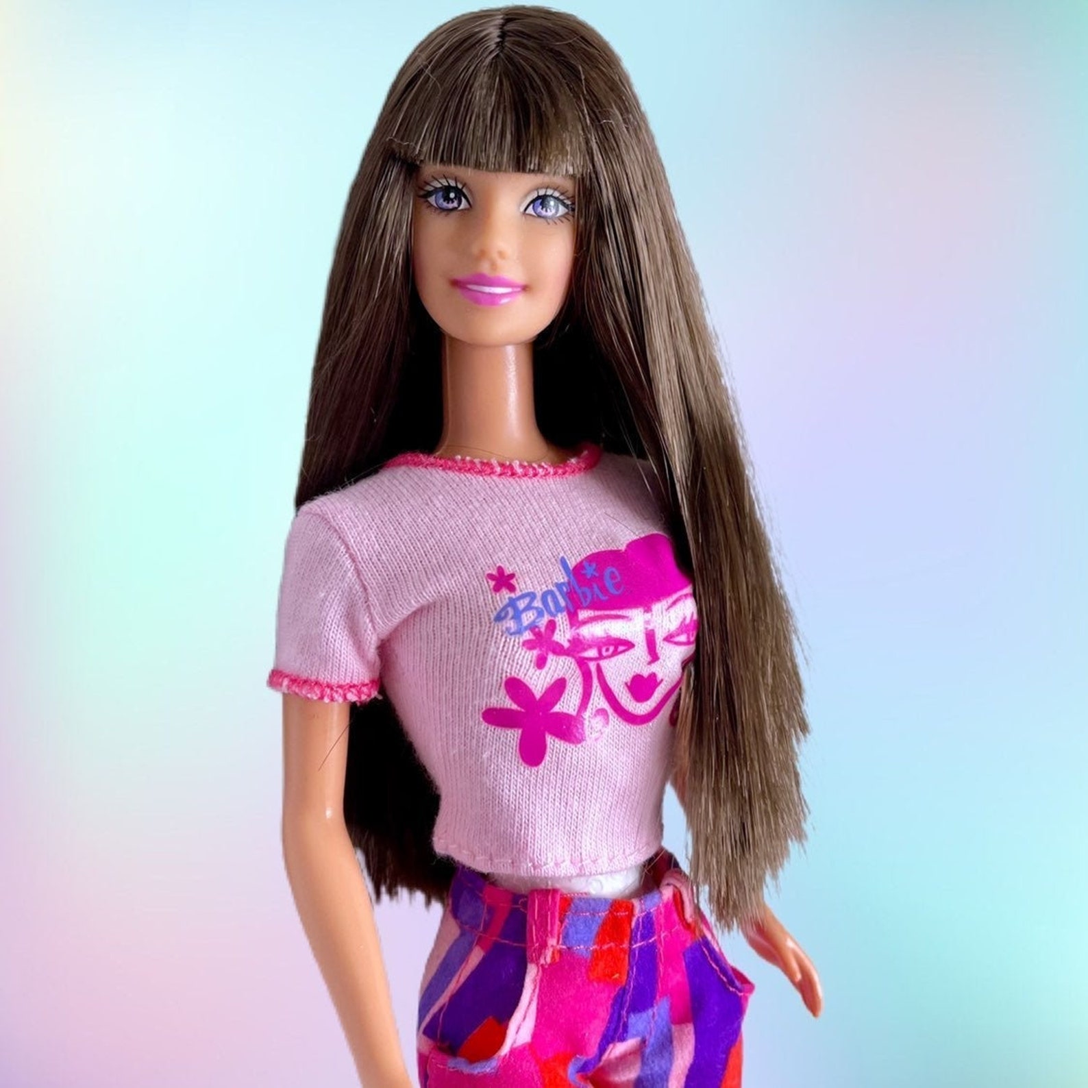 Brunette Barbie Graphic Tee Y2K 2000s Fashion Doll Vintage | Etsy