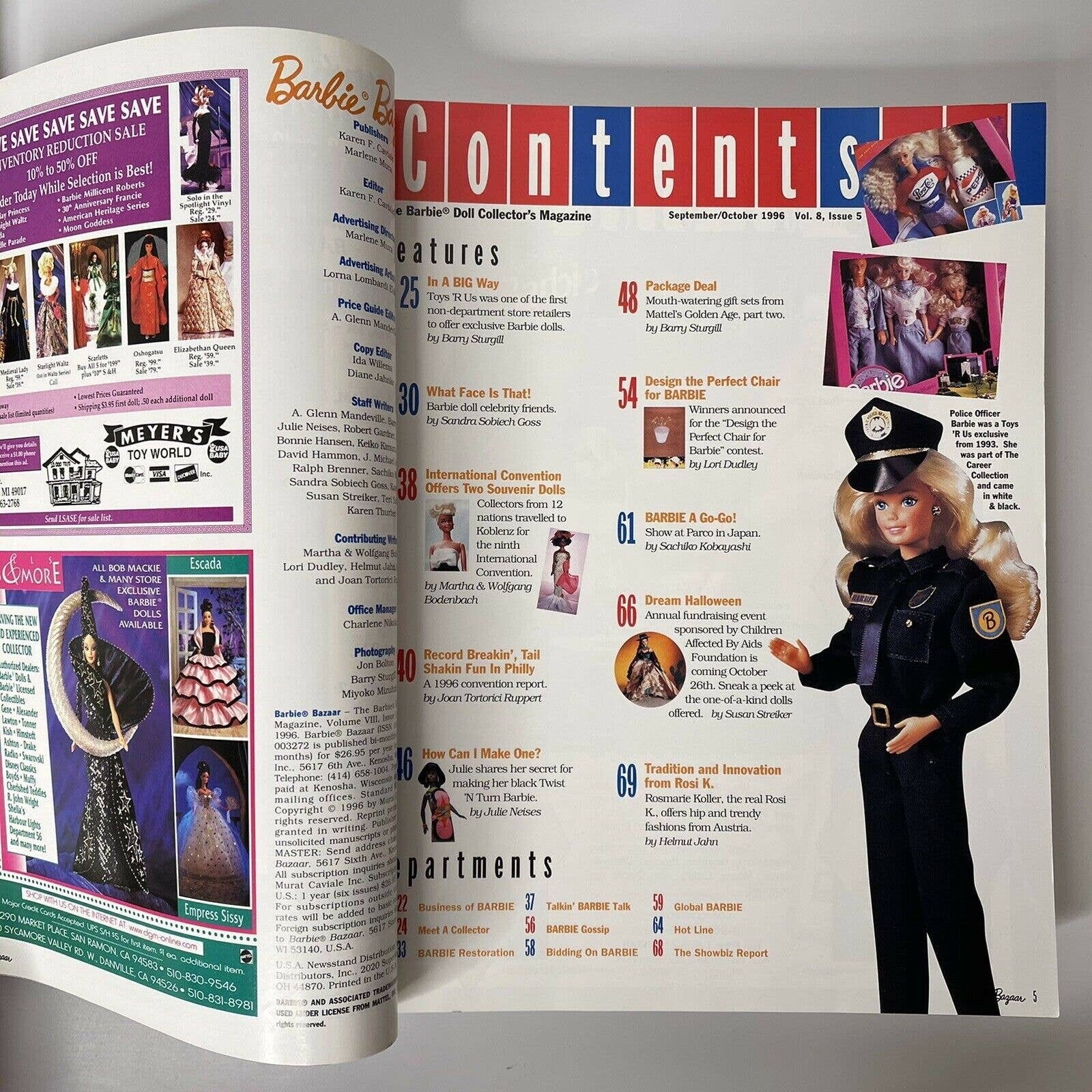 BARBICHE ファッション雑誌 Barbie Bazaar Magazine September / October 1996 Vintage