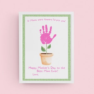 Blumen Handabdruck Kunst / Muttertagsgeschenk / Baby Kleinkind Karte / Andenken Handwerk DIY Karte / Mama Geburtstagsgeschenk