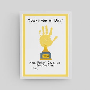 Number One Dad / Handabdruck Kunst / Vatertagsgeschenk / Baby Kleinkind Craft / Andenken Handwerk DIY Karte