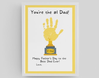 Number One Dad Handprint Art: Father's Day Craft (PDF)