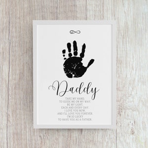 Empreinte de la main de papa, poème / créations d'art à la main, fête des pères, anniversaire, / enfant, bébé, bambin, activité, souvenir, carte-cadeau, signe