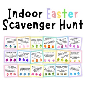 Easter Scavenger Hunt, Indoor Scavenger Hunt, Game for Kids, Treasure Hunt Clues, Easter Activity