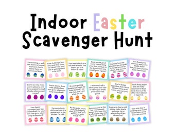 Easter Scavenger Hunt, Indoor Scavenger Hunt, Game for Kids, Treasure Hunt Clues, Easter Activity