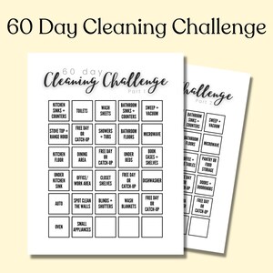 Cleaning Challenge, 60 Day Challenge, Instant Digital Download