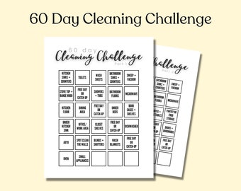 Cleaning Challenge, 60 Day Challenge, Instant Digital Download